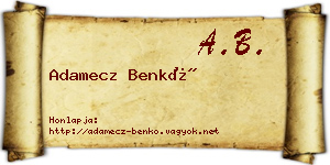 Adamecz Benkő névjegykártya